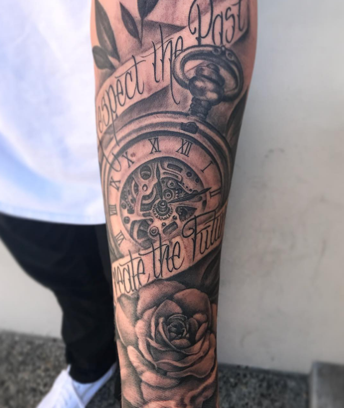 Pocket watch and rose sleeve